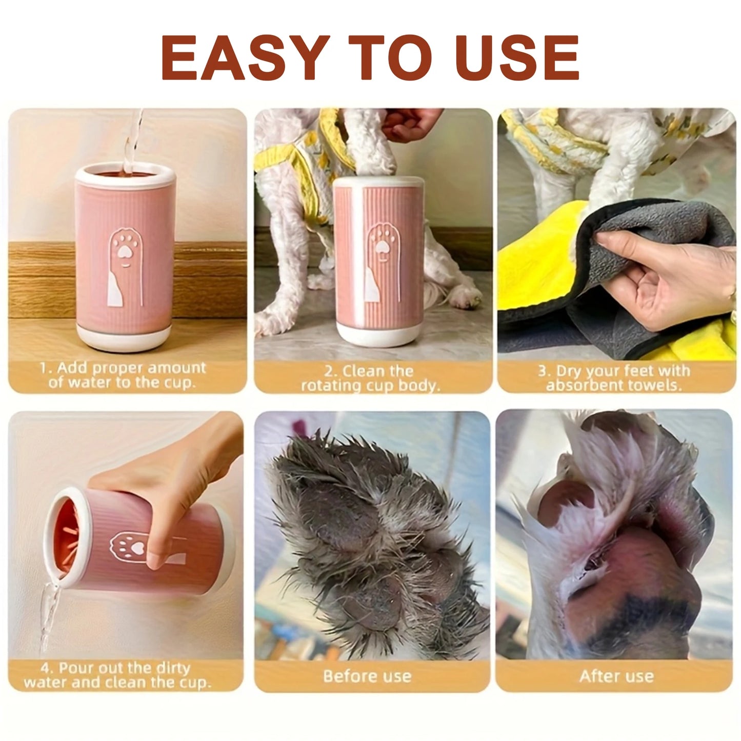 CleanPaws™ - Instant Dog Paw Cleaner Cup (No Mess, No Stress)